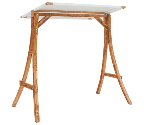 vidaXL &scaron;ūpoļu rāmis ar krēmkrāsas jumtu, liekts koks ar tīkkoka apdari