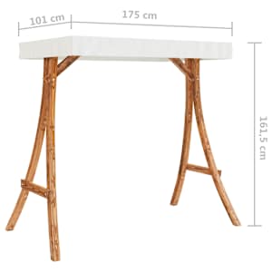 Rám pro zahradní houpačku se stříškou ohýbané dřevo úprava teak - obrázek 6