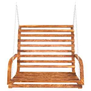 Houpací lavice ohýbané dřevo s teakovou úpravou 126x63x92 cm - obrázek 3