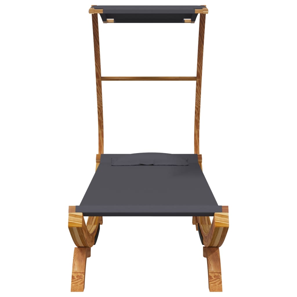 vidaXL kültéri antracit baldachinos hajlított fa nyugágy 100x190x134cm