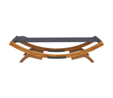 vidaXL Loungebed 165x188,5x46 cm massief gebogen hout crèmekleurig