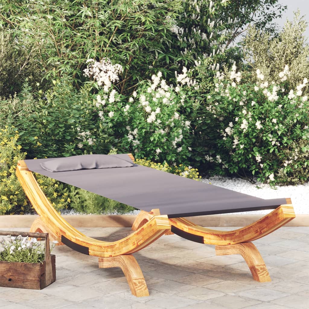 vida XL Loungebett 100x 188,5x 44 cm Bugholz Massiv Anthrazit