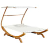 vidaXL lamamistool katusega, 165x203x138 cm, painutatud puit, kreemjas