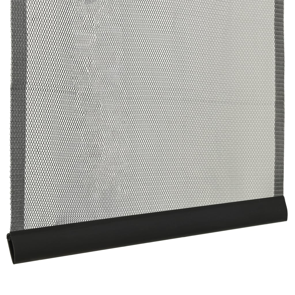 Fekete szúnyogháló ajtóra 5 részes hálós függönnyel 120x240 cm 