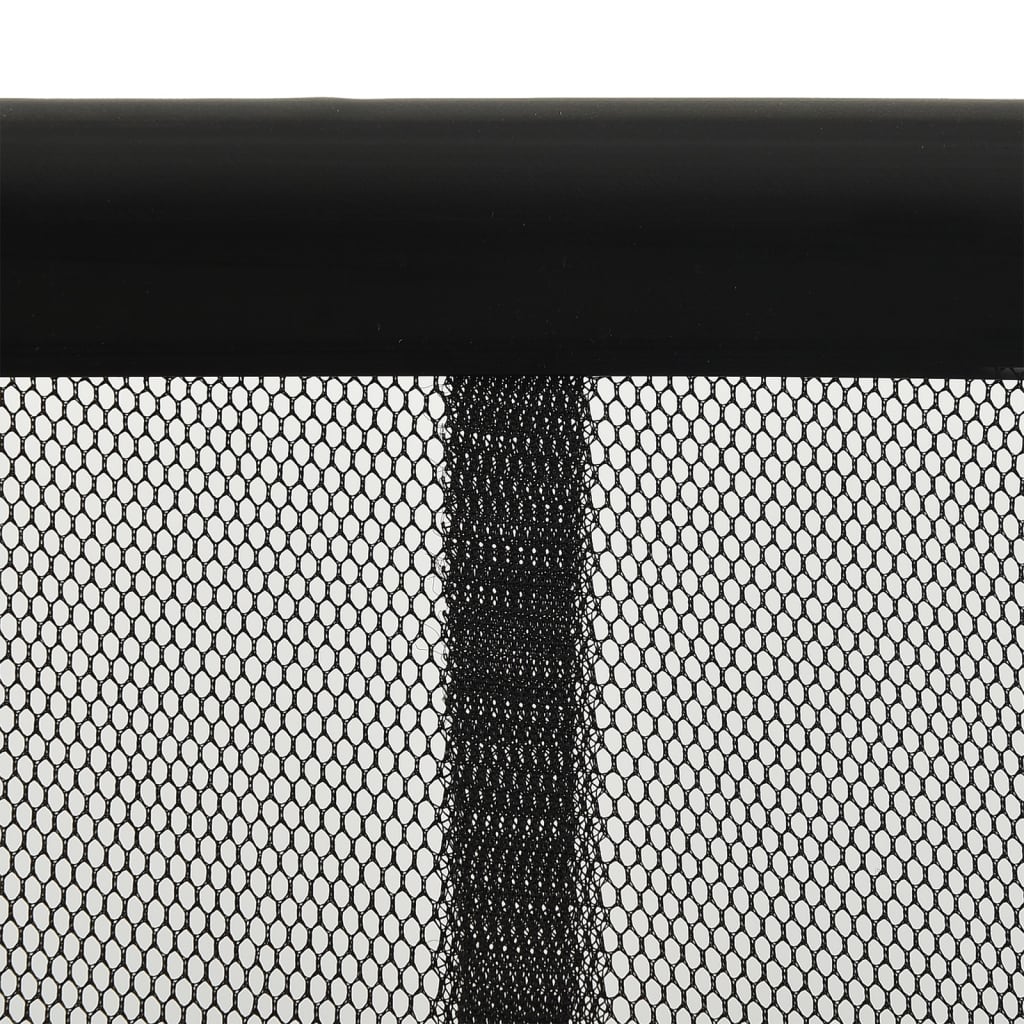 Fekete szúnyogháló ajtóra 10 részes hálós függönnyel 240x240 cm 