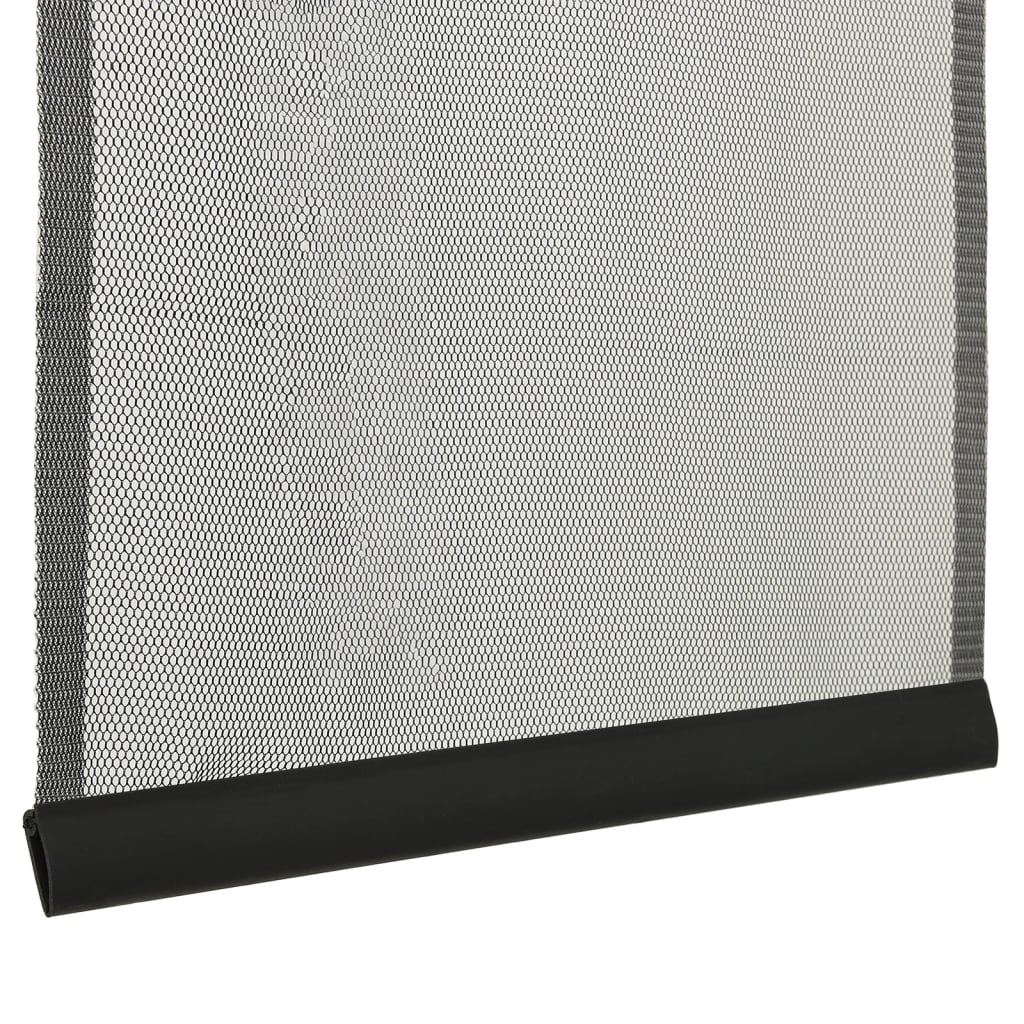 Fekete szúnyogháló ajtóra 10 részes hálós függönnyel 240x240 cm 