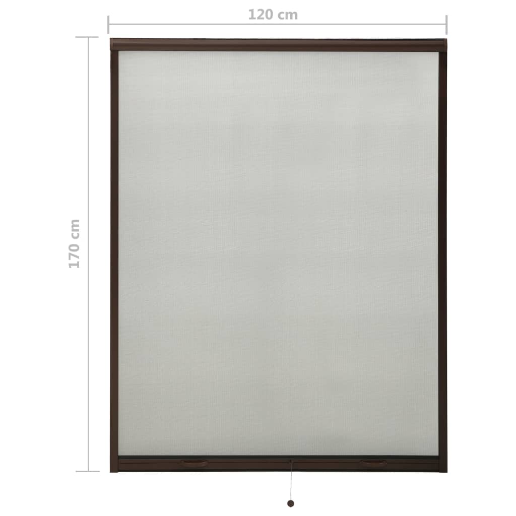 Barna lehúzható ablakszúnyogháló 120 x 170 cm 
