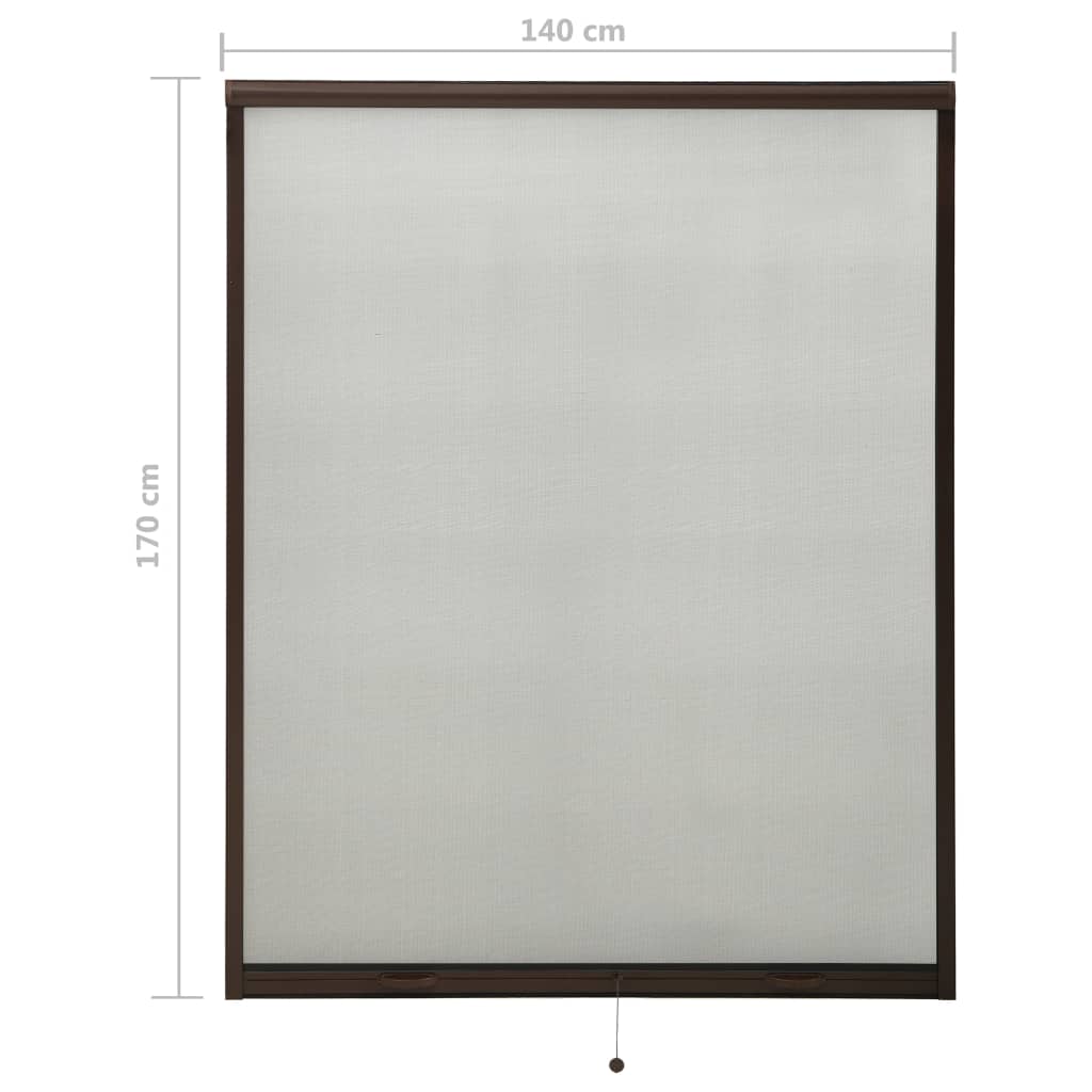 Barna lehúzható ablakszúnyogháló 140 x 170 cm 