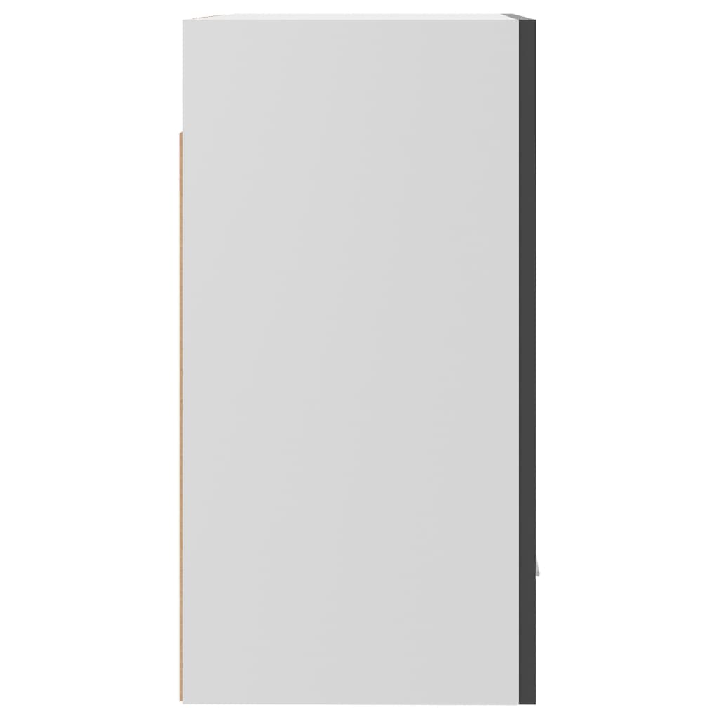  Závesné skrinky 2 ks, lesklé sivé 50x31x60 cm, drevotrieska