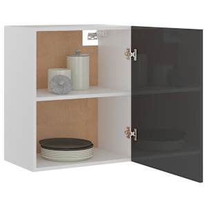 vidaXL Ντουλάπια Κρεμαστά 2 τεμ. Γυαλ. Γκρι 50x31x60εκ. από Επεξ. Ξύλο