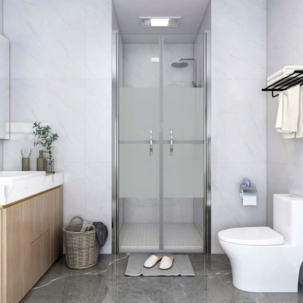vidaXL Ușă cabină de duș, jumătate mat, 71 x 190 cm, ESG  title=vidaXL Ușă cabină de duș, jumătate mat, 71 x 190 cm, ESG 