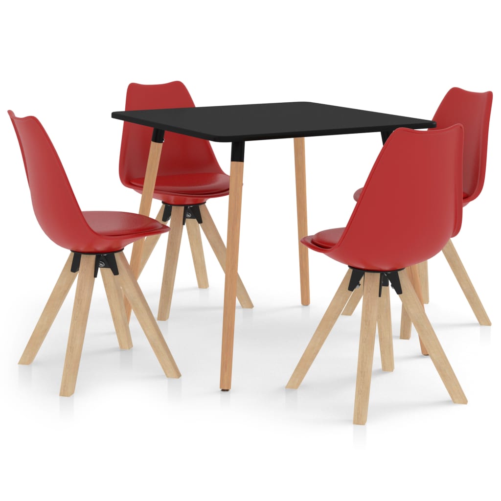 vidaXL Set mobilier de bucătărie, 5 piese, roșu vidaXL imagine noua 2022