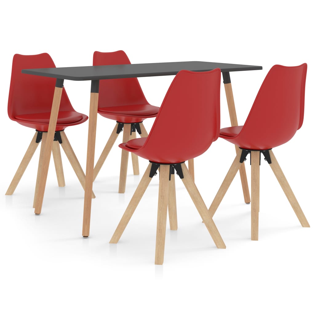 vidaXL Set mobilier de bucătărie, 5 piese, roșu vidaXL imagine noua 2022