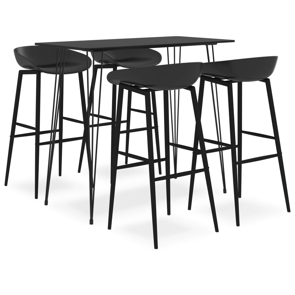 vidaXL 5-tlg. Bar-Set Schwarz