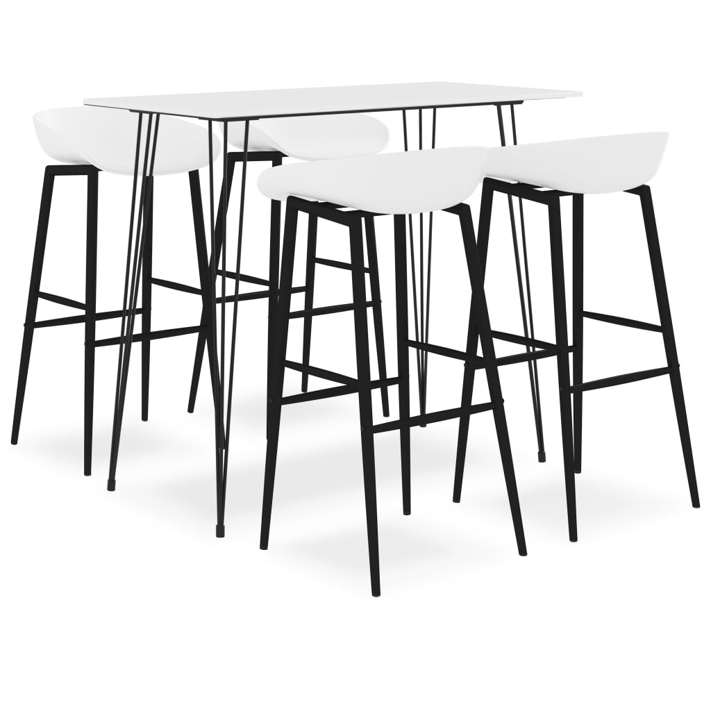 vidaXL Set mobilier de bar, 5 piese, alb