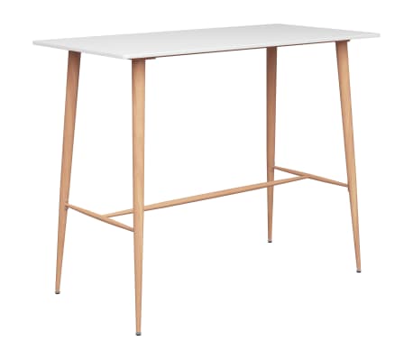 vidaXL Baro baldų komplektas, 7 dalių, baltos ir pilkos spalvos