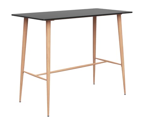 vidaXL Baro baldų komplektas, 7 dalių, juodos ir baltos spalvos