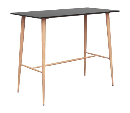 vidaXL Baro baldų komplektas, 7 dalių, juodos ir pilkos spalvos