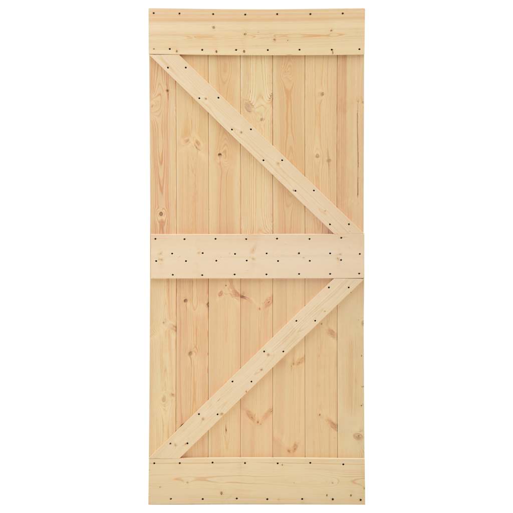 vidaXL Liukuovi asennustarvikkeineen 80x210 cm täysi mänty