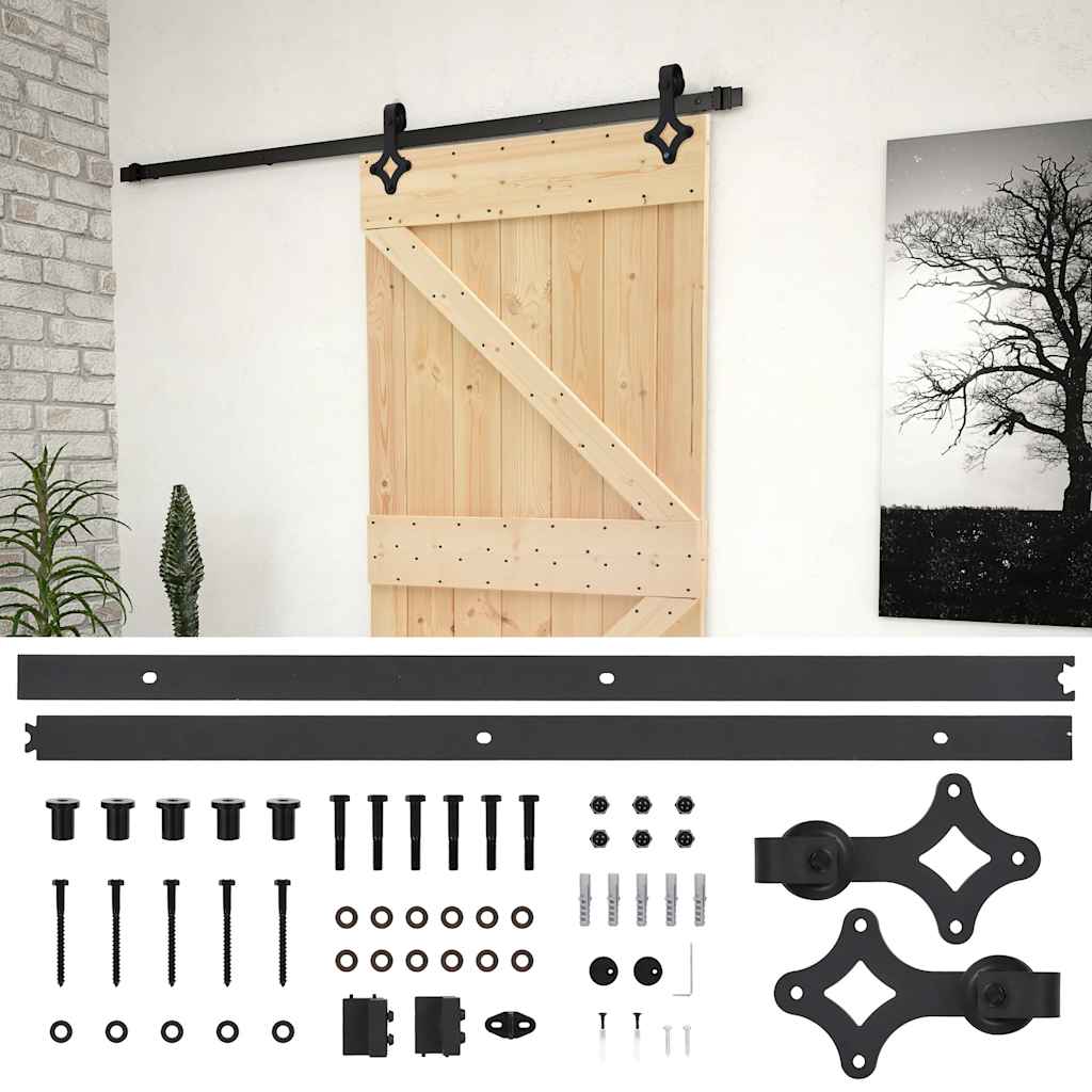 vidaXL Ușă glisantă cu set feronerie, 80x210 cm, lemn masiv de pin