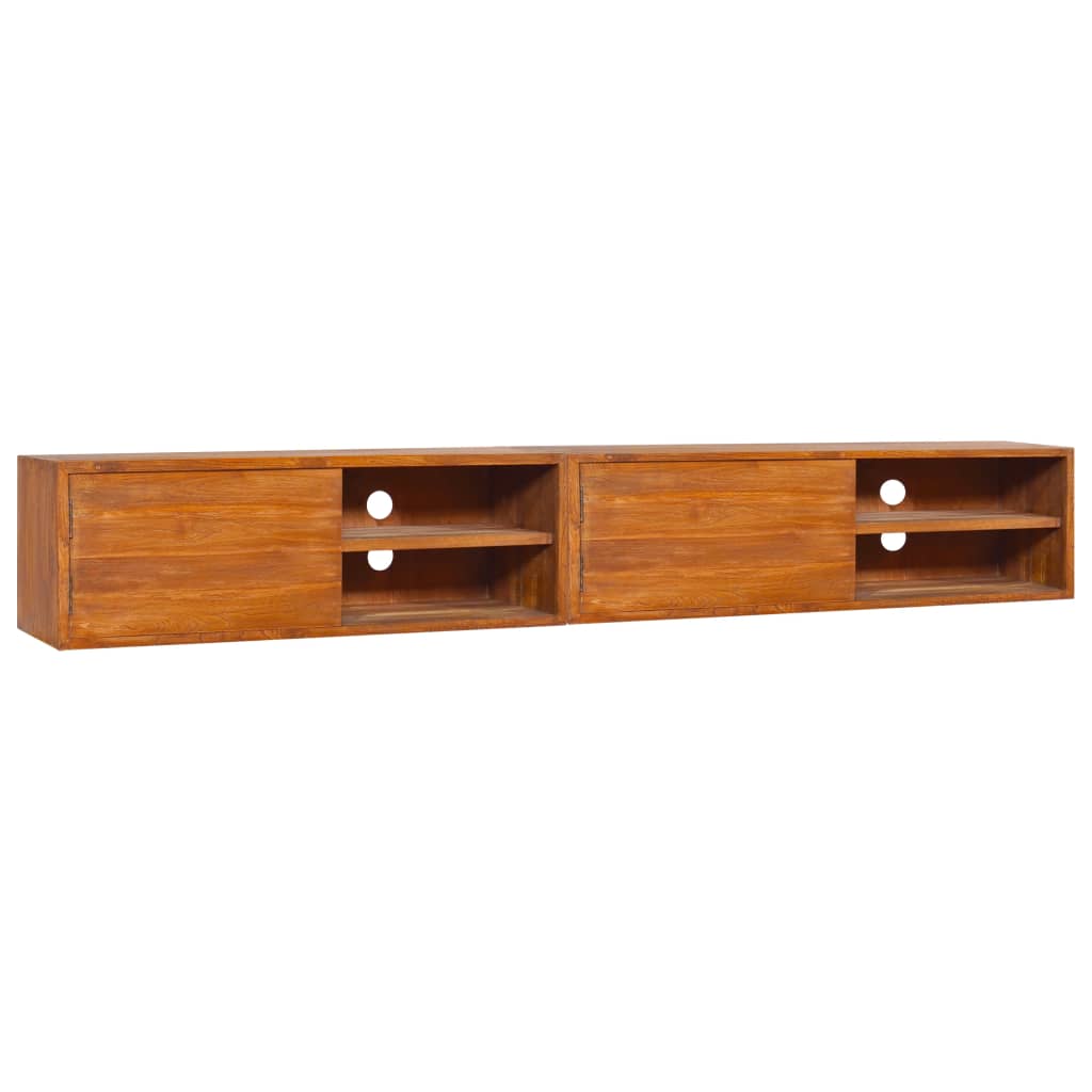 vidaXL TV-Wandschrank 180x30x30 cm Teak Massivholz