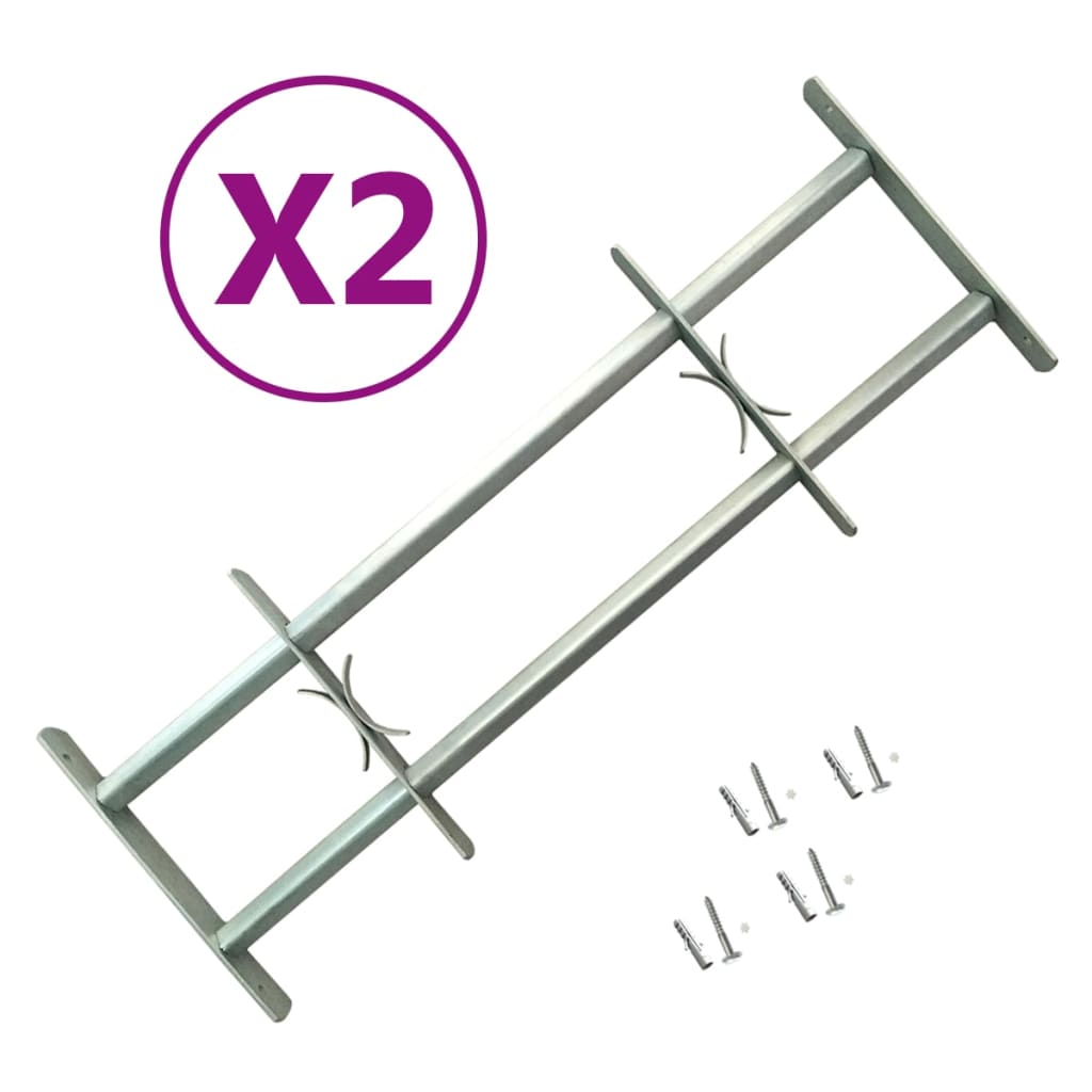 vidaXL Fenstergitter Verstellbar für Fenster 2 Stk. 1000-1500 mm