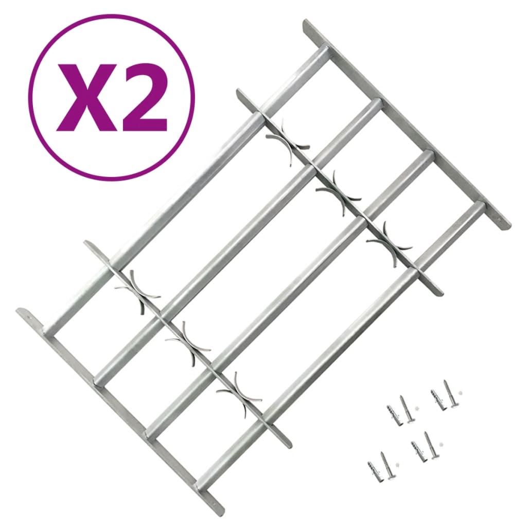 vidaXL Fenstergitter Verstellbar für Fenster 2 Stk. 1000-1500 mm