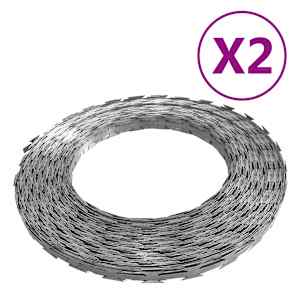 vidaXL BTO-22 okastraadid 2 tk 100 m teras