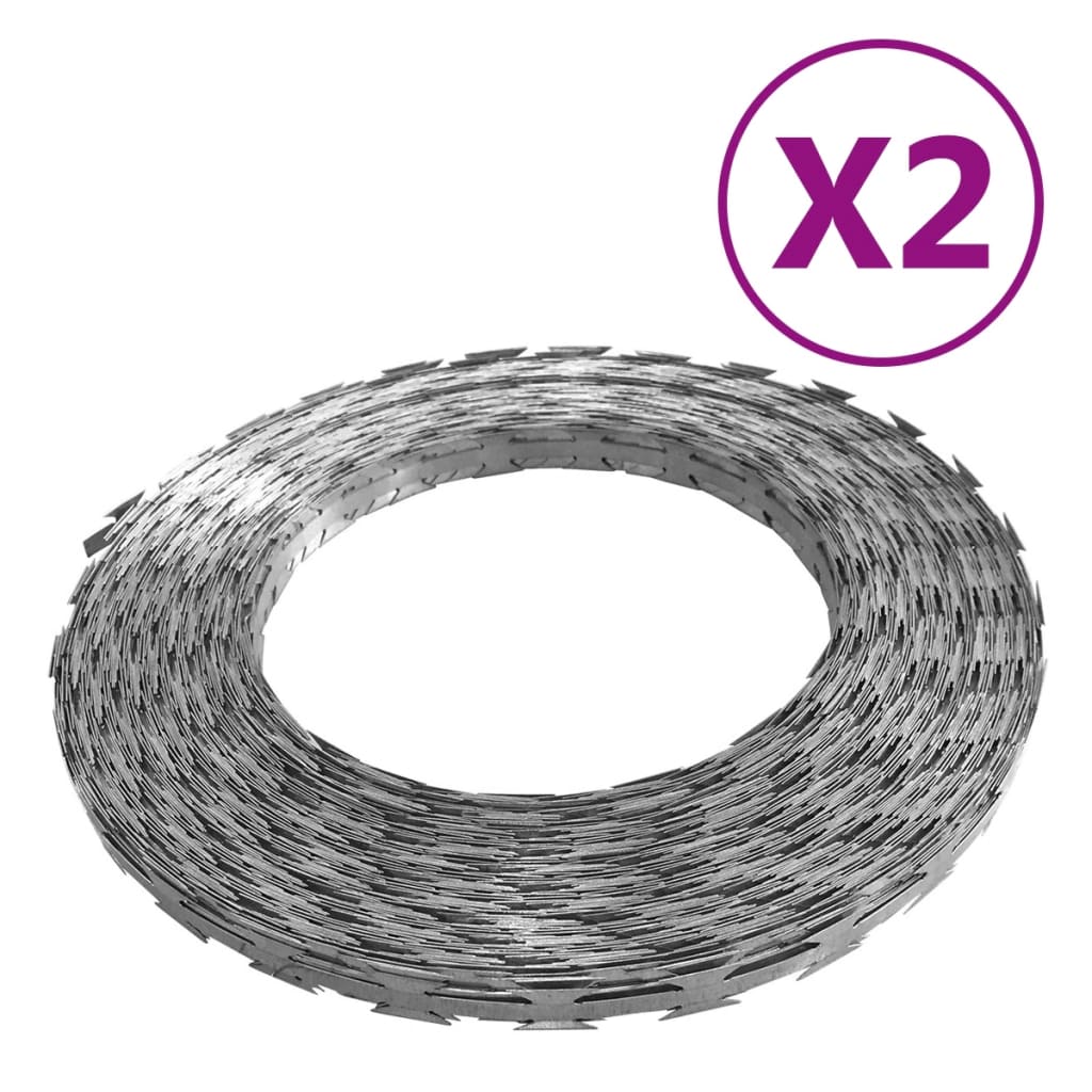 vidaXL BTO-22 Žiletkov&eacute; dr&ocirc;ty 2 ks, 100 m, oceľ