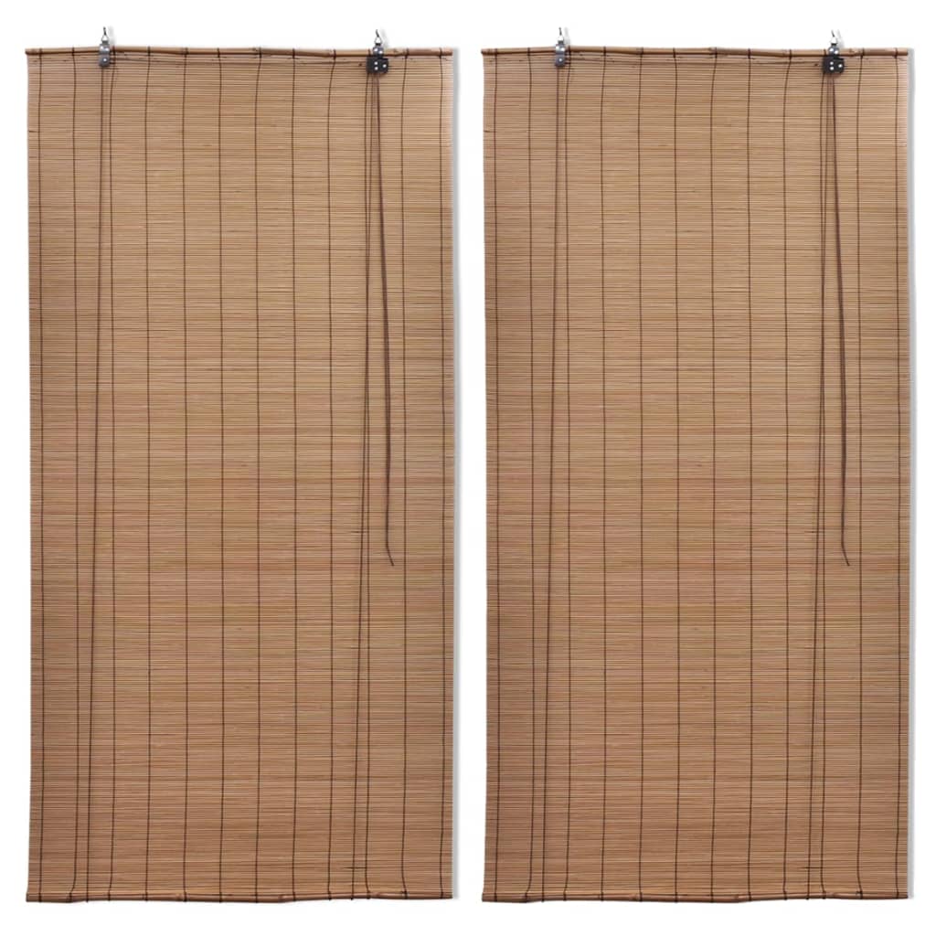 vidaXL Jaluzele din bambus tip rulou, 2 buc., maro, 80×160 cm vidaXL