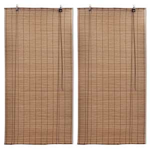 Rolo senčilo iz bambusa 2 kosa 80x160 cm rjave barve