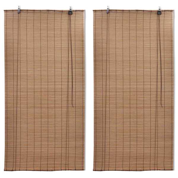 vidaXL bambusrulood 2 tk pruun 120 x 220 cm