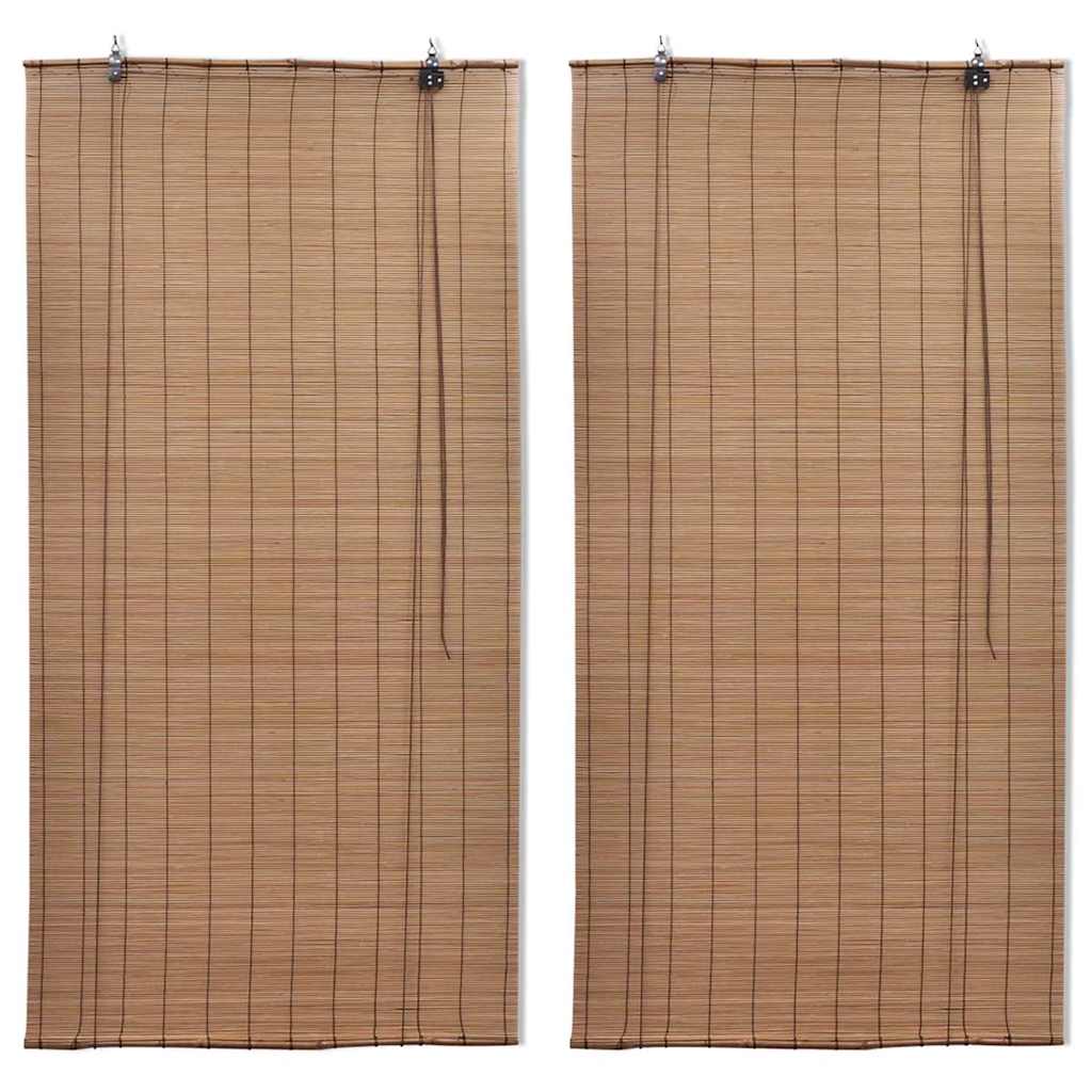 vidaXL Bambusové rolety 2 ks, hnedé 120x220 cm