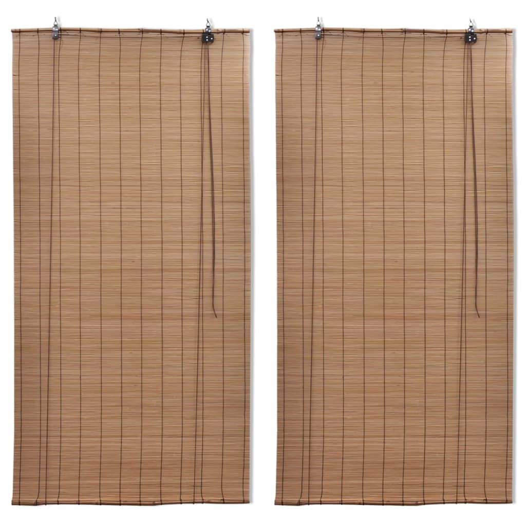 vidaXL Rolgordijnen 2 st 150×220 cm bamboe bruin