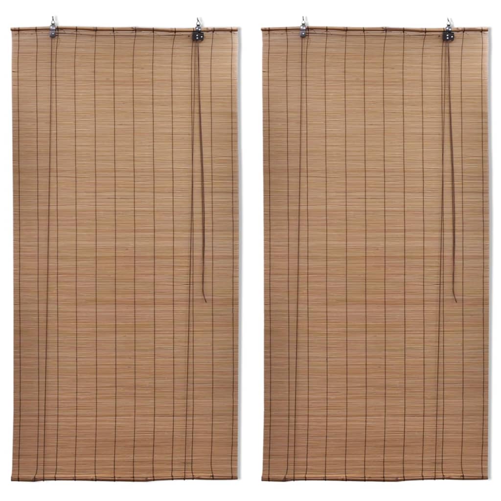 Bambu rullaverhot 2kpl 150 x 220 cm ruskea