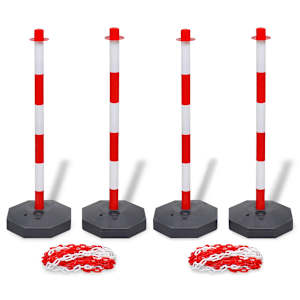 Komplet 4 stebričkov za verigo in 2 plastični verigi po 10 m