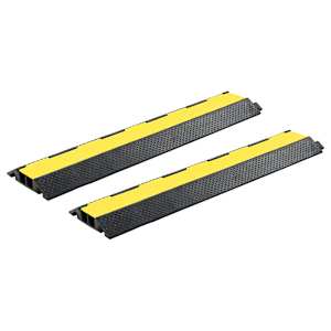 vidaXL kaablikaitse 2 kanaliga 2 tk, kummist, 101,5 cm