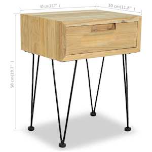 Noční stolky 2 ks 40 x 30 x 50 cm masivní teak - obrázek 6