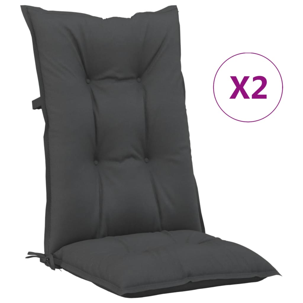 vidaXL Perne pentru scaun de grădină, 2 buc., antracit, 120x50x7 cm vidaXL