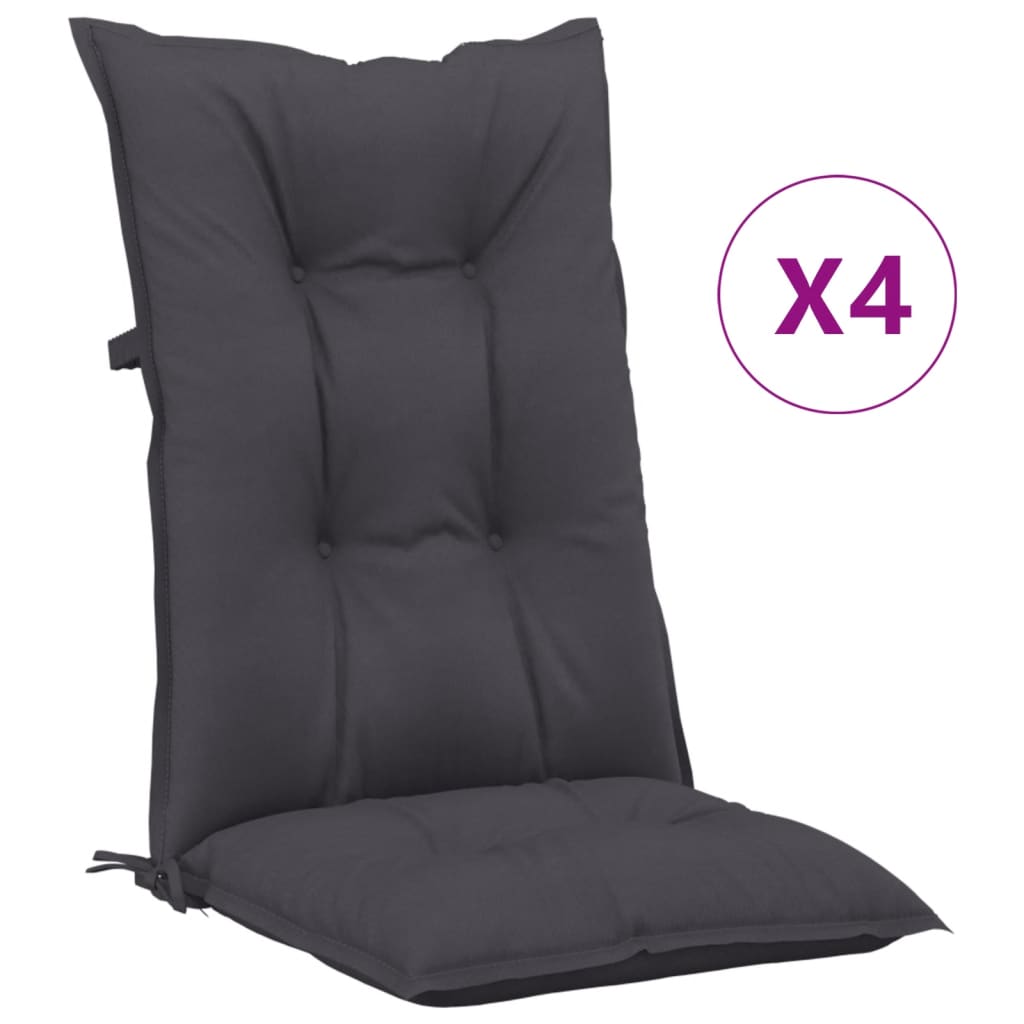 vidaXL Perne pentru scaun de grădină, 4 buc., antracit, 120x50x7 cm 120x50x7 imagine noua