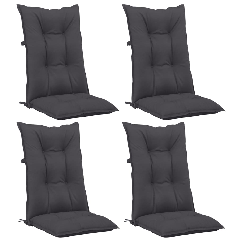 

vidaXL Tuinstoelkussens 4 st 120x50x7 cm antracietkleurig
