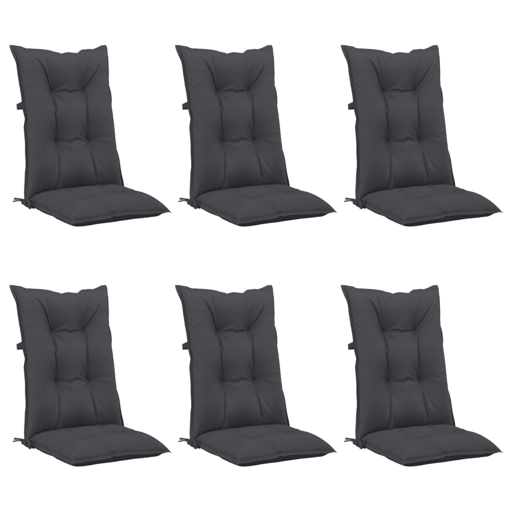 

vidaXL Tuinstoelkussens 6 st 120x50x7 cm antracietkleurig