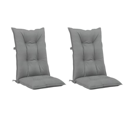 vidaXL Garden Highback Chair Cushions 2 pcs Gray 47.2"x19.7"x2.8" Fabric