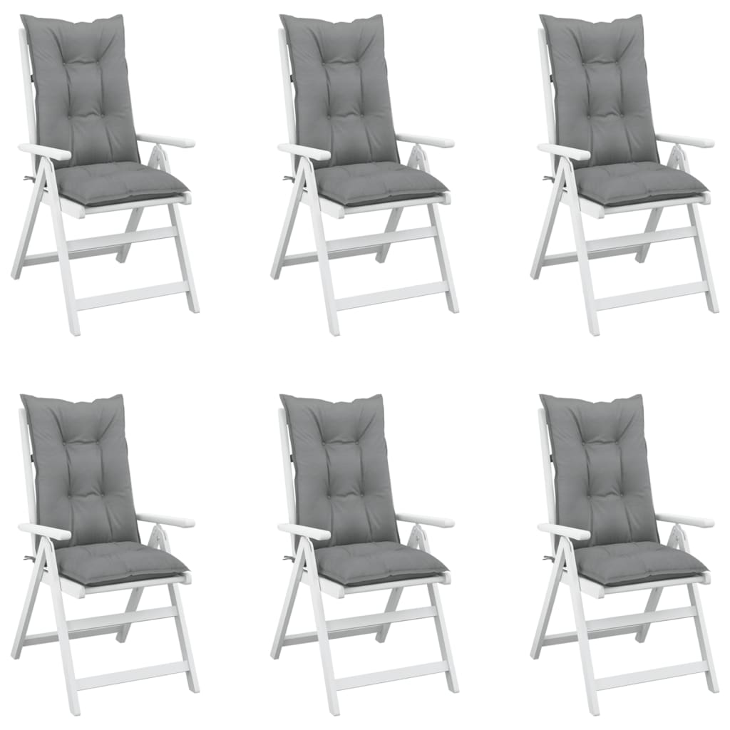 dārza krēslu spilveni, 6 gab., pelēki, 120x50x7 cm | Stepinfit.lv