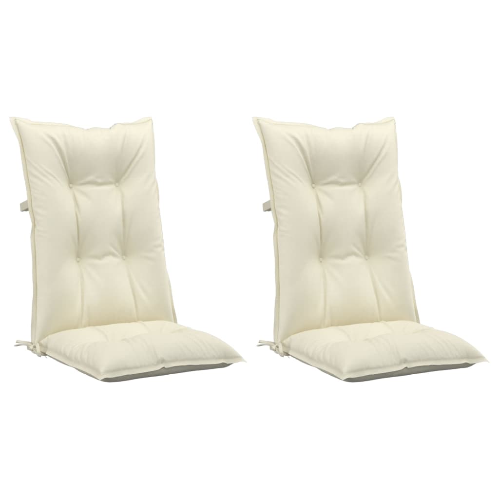 

vidaXL Tuinstoelkussens 2 st 120x50x7 cm crèmekleurig