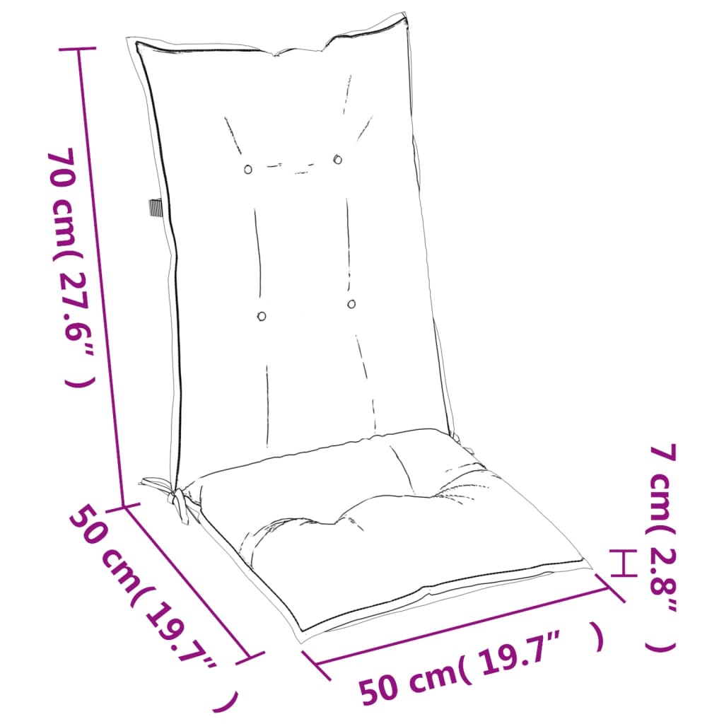 Cojín para Silla de Jardín con Respaldo Alto Almohada de Sillón Tela vidaXL - Imagen 34 de 36