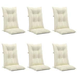 vidaXL Highback Chair Cushion Set of 6 Cream