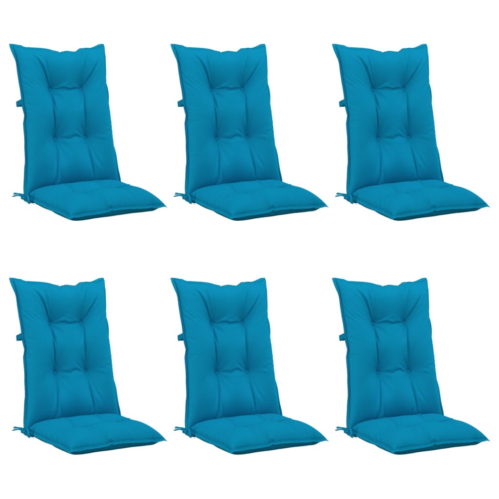 

vidaXL Tuinstoelkussens 6 st 120x50x7 cm blauw