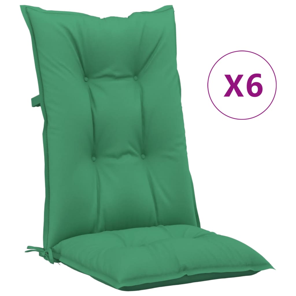 

vidaXL Garden Chair Cushions 6 pcs Green 47.2"x19.7"x2.8"