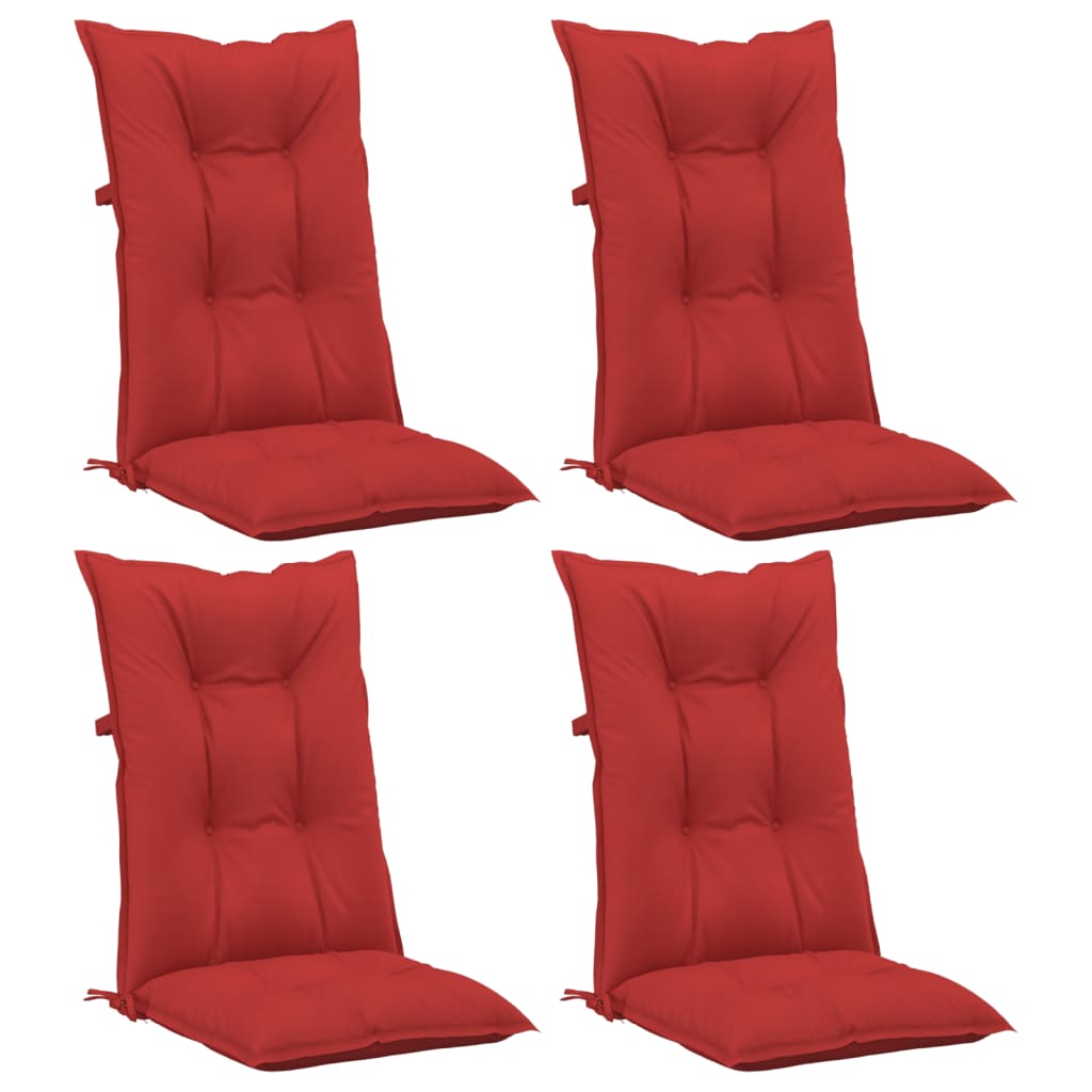 

vidaXL Tuinstoelkussens 4 st 120x50x7 cm rood